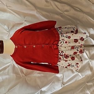 👪 ⭐ Carter's 18 month dress with red cardigan... like new condition